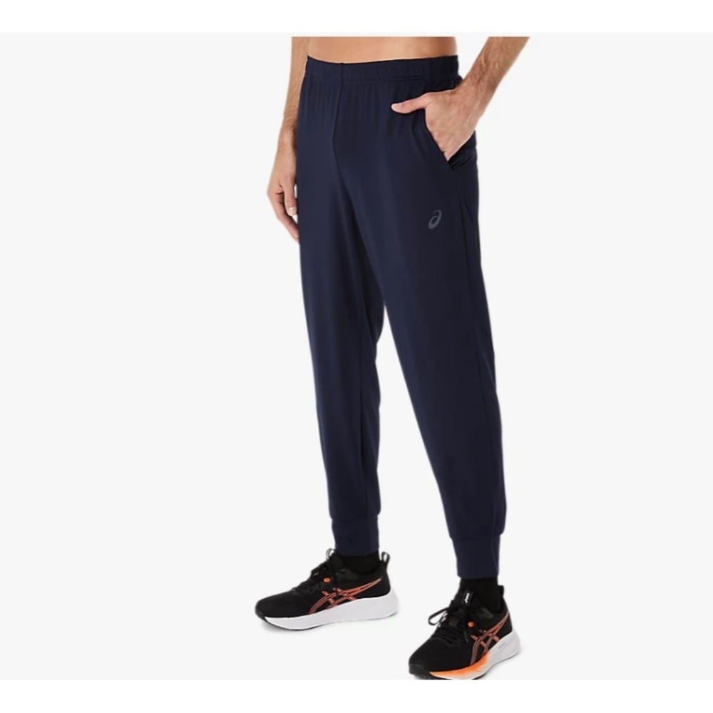 ASICS Stretch Knit Jogger Pant Athletic Training Running Navy Blue Size Small